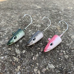 HAIMALUO Jig Head Hook Part Happy Soft Fishing Lure  Artificial Saltwater Sea BassFishing Bait Swimbait Tackle Fish Head Part