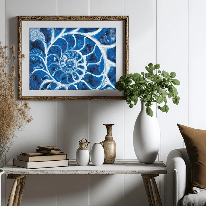 Blue Nautilus Diamond Painting Kits for Adults - Diamond Art Kits a Relaxing Creative Craft Kit with Dotz Gems 20x14