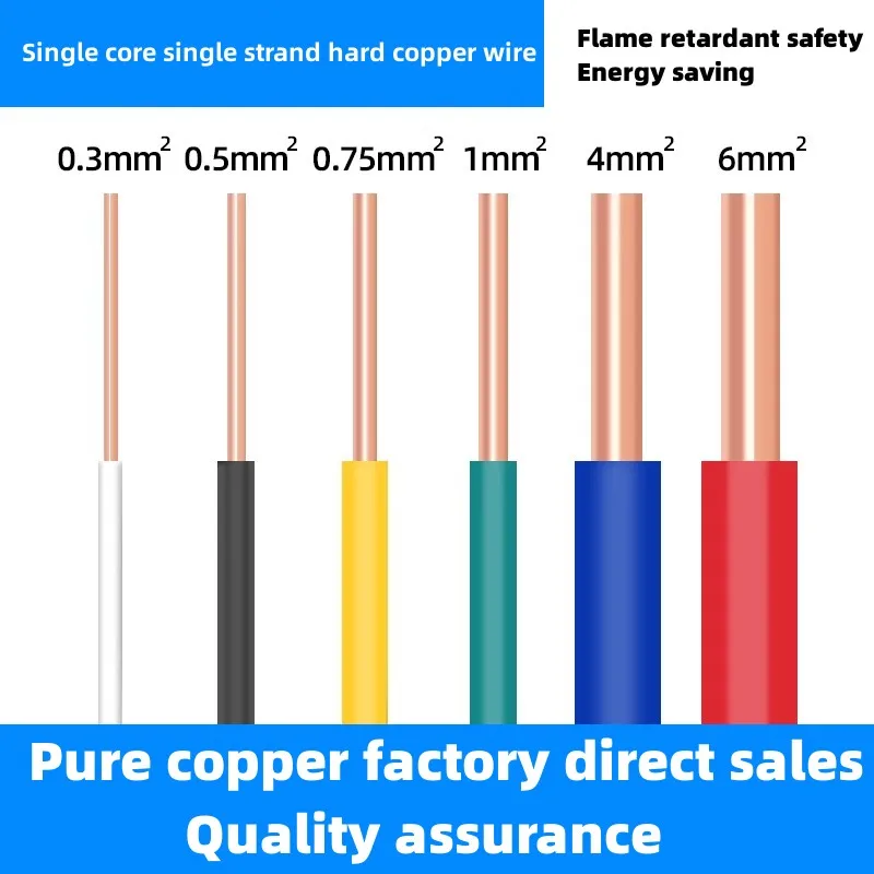 bv0.5 Single core single strand 0.75 square 1.5 home decoration 0.3 wire 2.5 fly wire circuit board loose cut meter