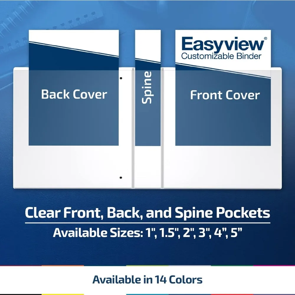 1 Inch Clear View 3-Ring Binders, School and Office Use, Pack of 24, White, Premium Quality Binders with Round Rings and See-Thr