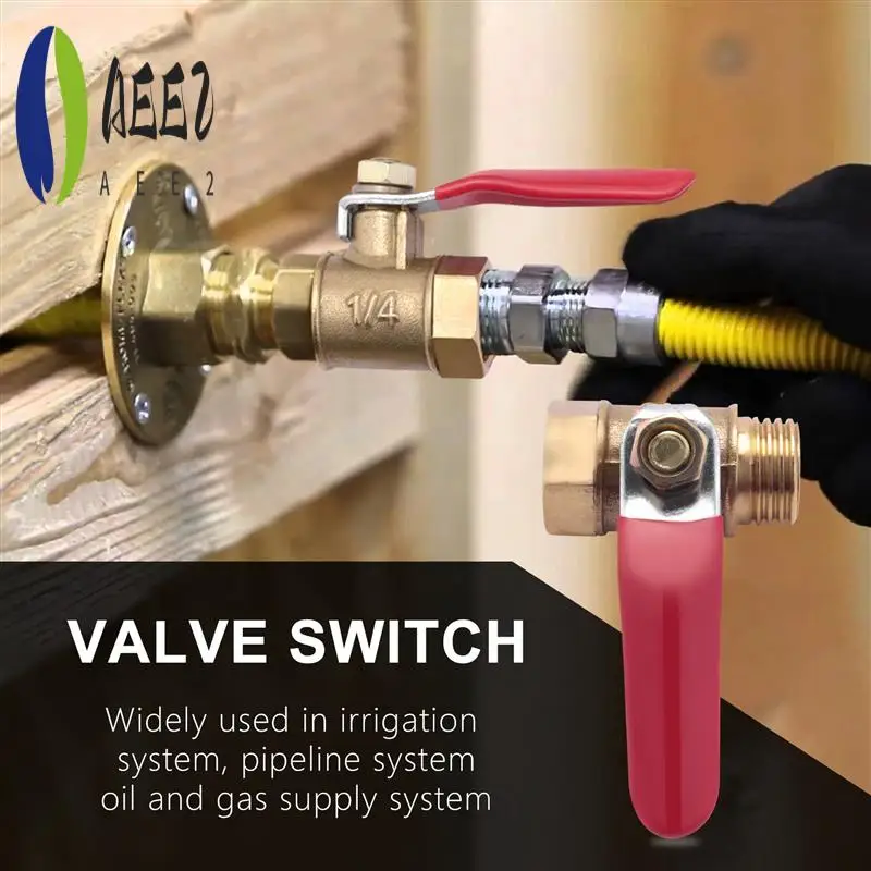 

AEE2-8PCS 1/4 дюйма сверхмощный латунный шаровой клапан запорный переключатель наружная и внутренняя резьба NPT фитинг для труб