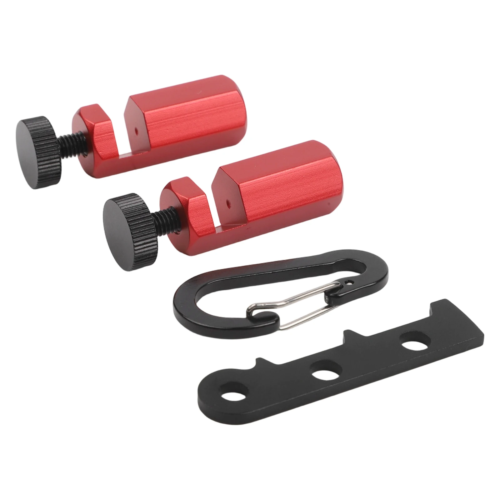 Red CNC Aluminum Tall Stair Gauge With Bracket Carabiner For Square Ruler Rafter Clamp Circular Saw Woodworking Accessory