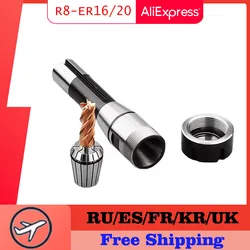 R8 Spindle ER16 ER20 ER25 ER32 ER40 Collet Chuck A M UM Nut Tool Holder M12 Thread 7/16 Milling Machine Tool Holder Taper Shank