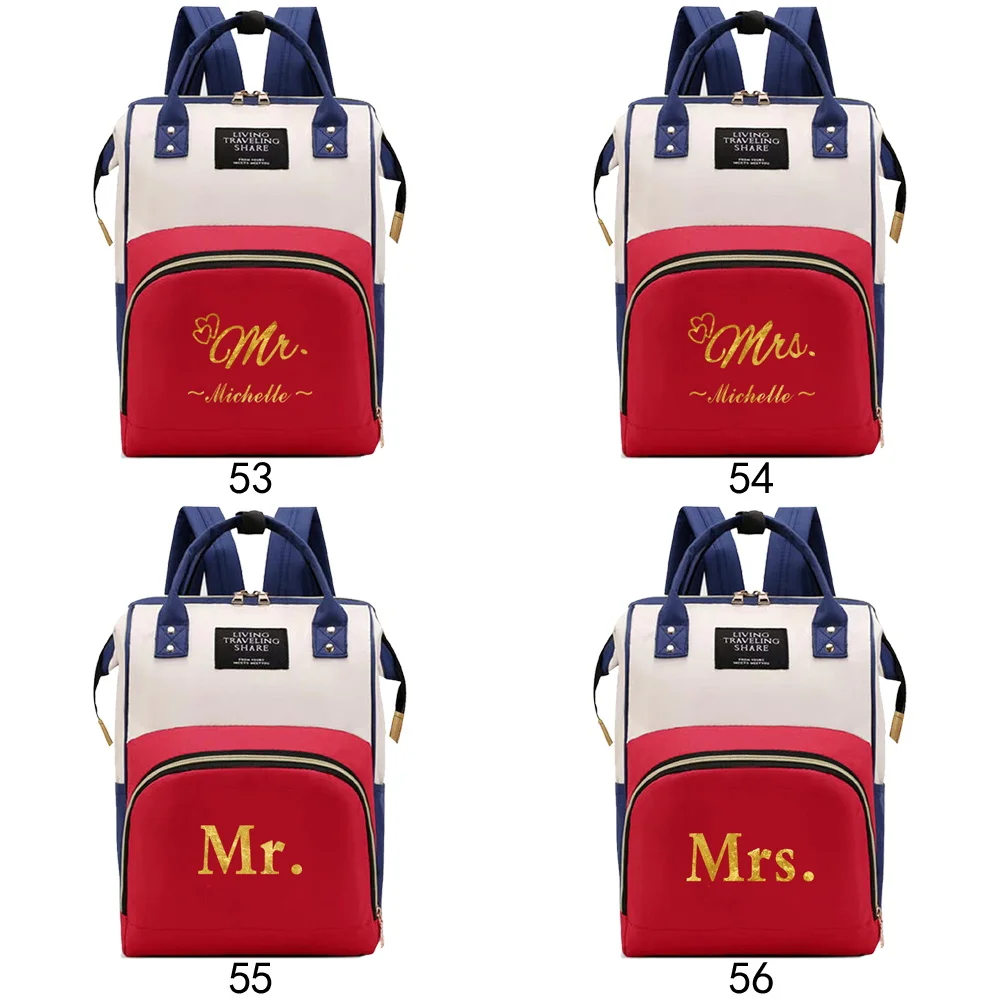 تخصيص اسم الأم على ظهره أكياس حفاظات عالية الجودة حقيبة سفر الرضع التمريض الحليب زجاجة المنظم تخزين الظهر