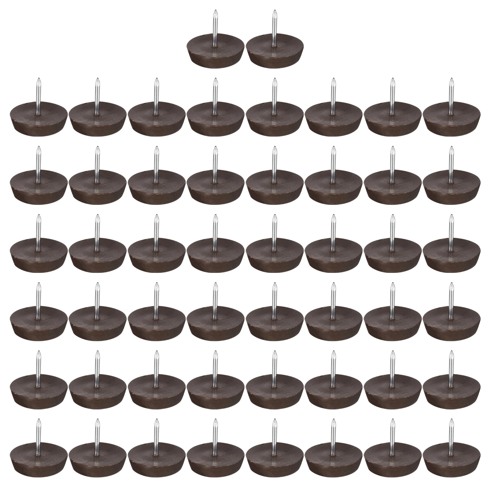 Plastic Nail-On Furniture Glides 50Pcs Table Chair Sofa Leg Floor Protectors for DIY Furniture Table Chair Sofa Couch, Brown