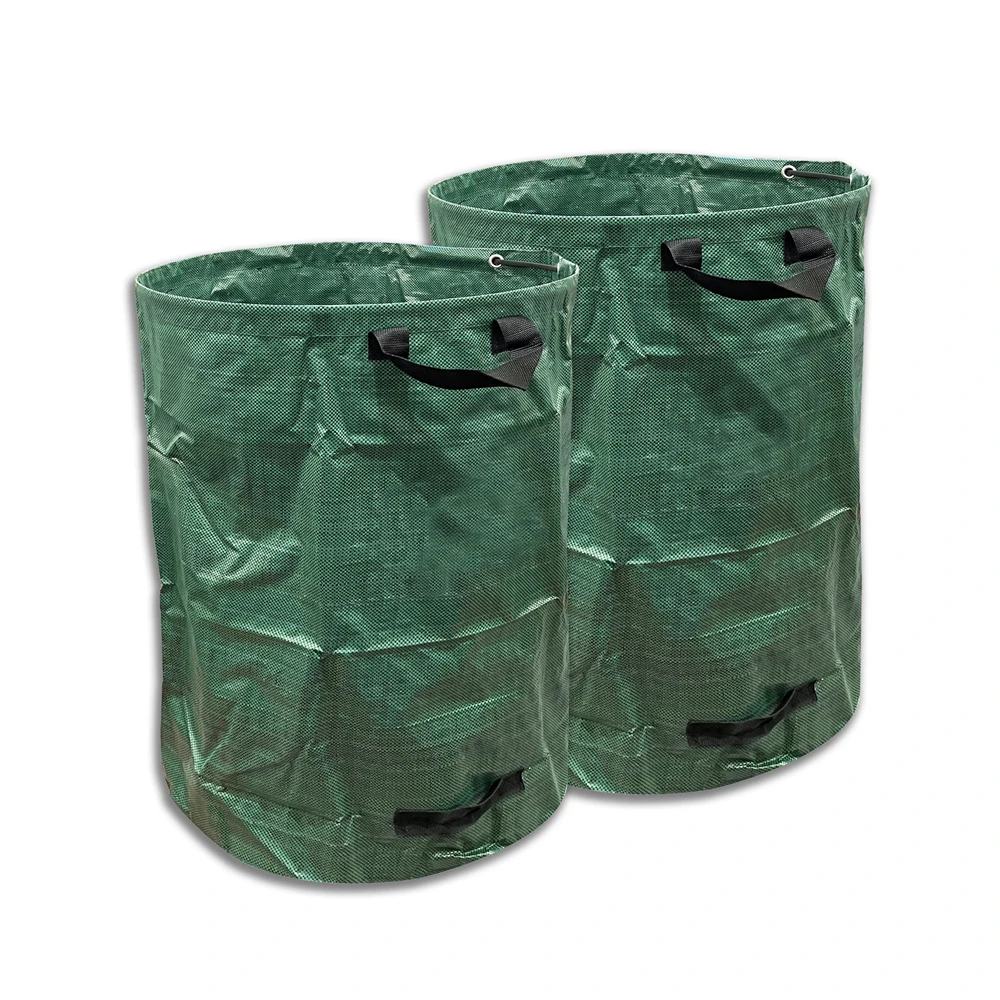 

2pcs Lawn Collapsible Garden Leaf Bags with Carry Handle,53 Gallon Reusable Yard Waste Bags for Leaves,Debris,Grass,Clippings