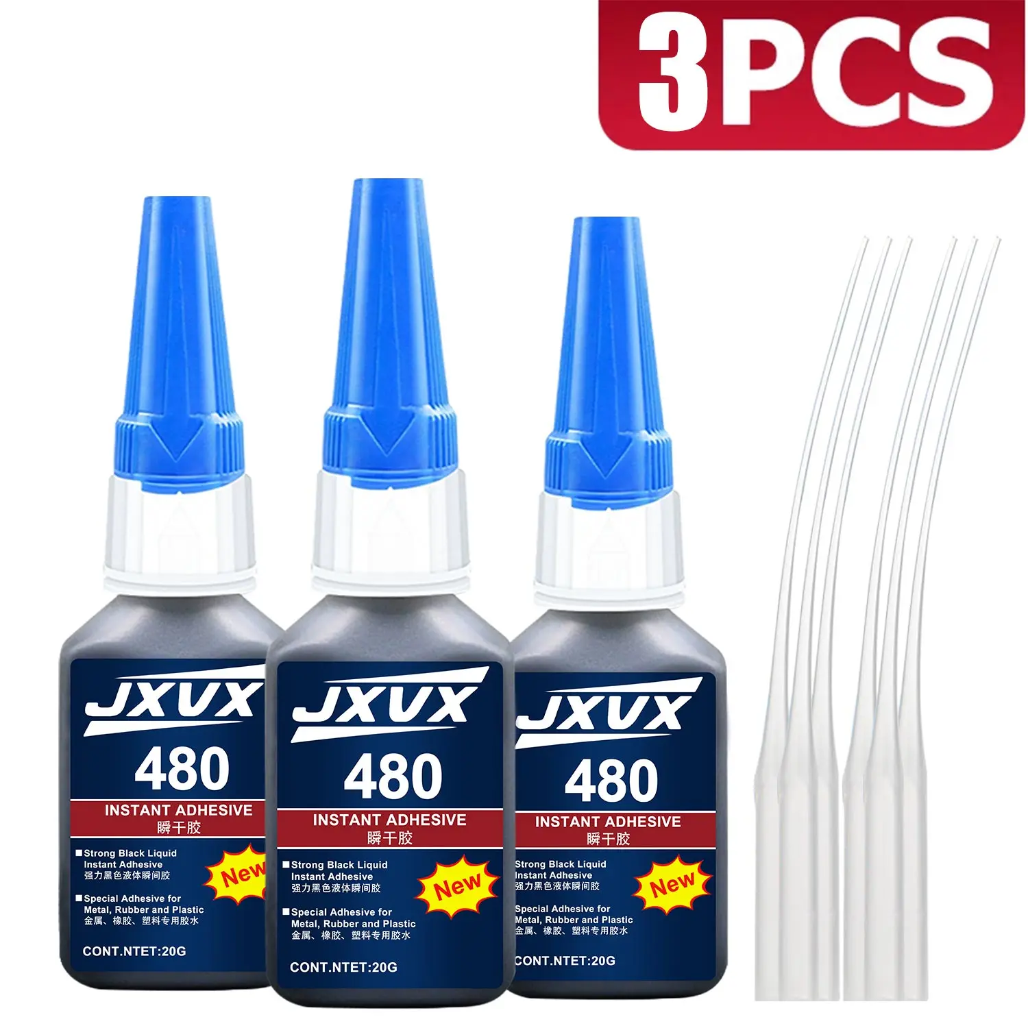 JXVX 20g 480 Super zwarte lijm voor bandenreparatie Zwarte vloeibare lijm Duurzaam rubber Slijtvaste lijm Niet-corrosief Direct hechtend Leer Originele lijm, inclusief dispenser.