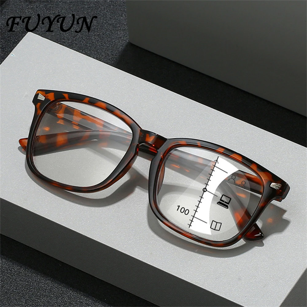 

S1230 Retro Square Anti Blue Light Presbyopia Glasses Fashionable Men's Computer Literature Goggles New Optical Lenses+250~+300