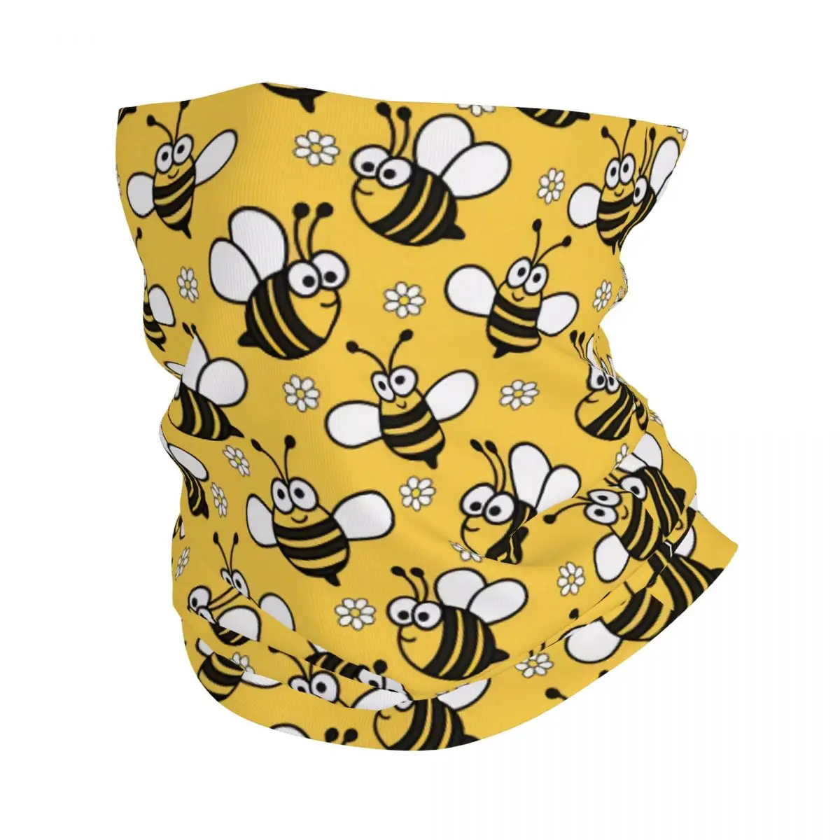 Cute Little Bee Bandana Neck Cover Printed Wrap Mask Scarf Multifunction Headwear Outdoor Sports For Men Women Adult Washable