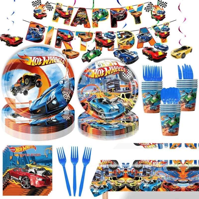 Blaze Monster Balloons Happy Birthday Banner Party Decorations Machines Racing Racecar Cake Toppers Car Disposable Tableware