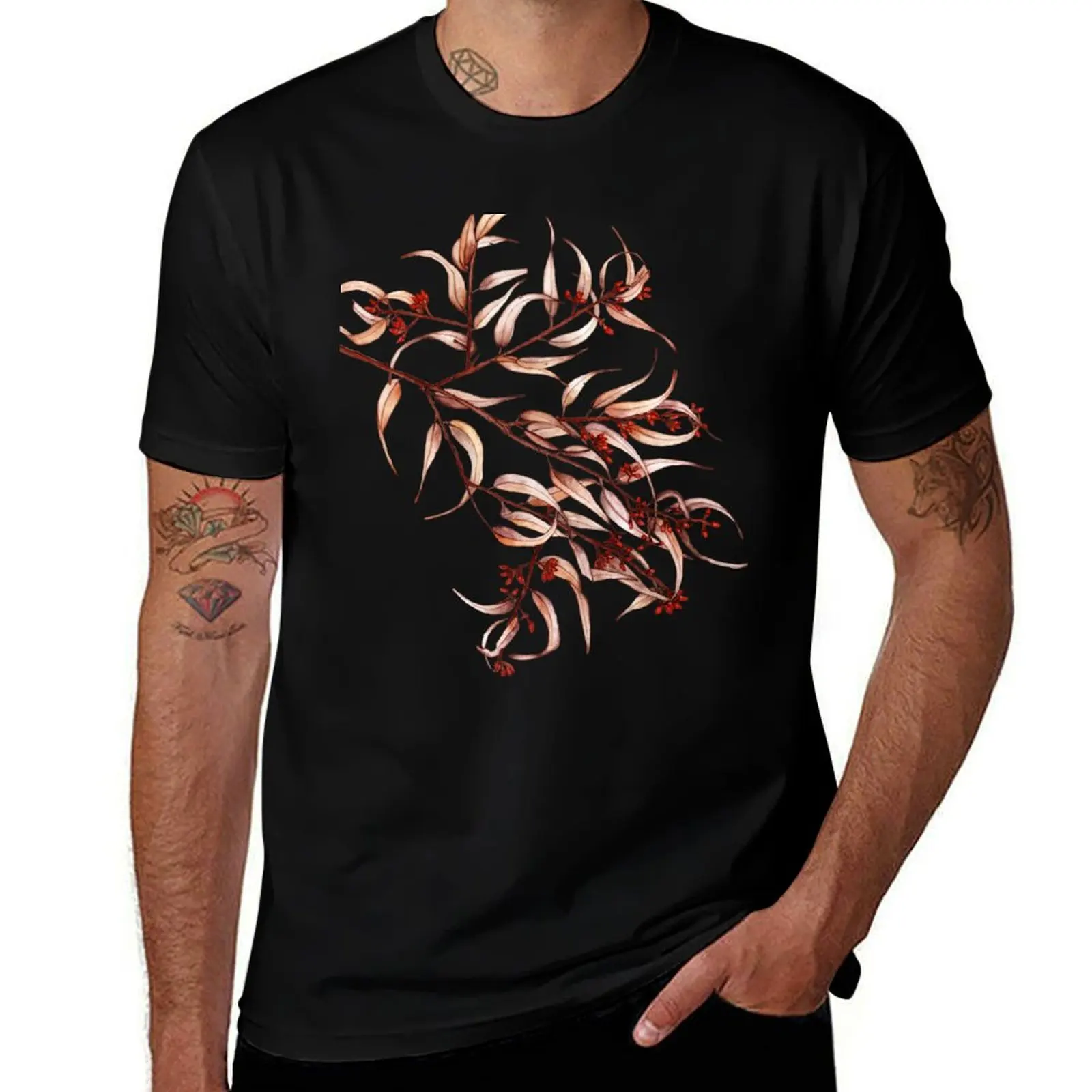 

Eucalyptus Leaves and Buds on a Branch T-Shirt t shirt personalised cotton t shirt pack