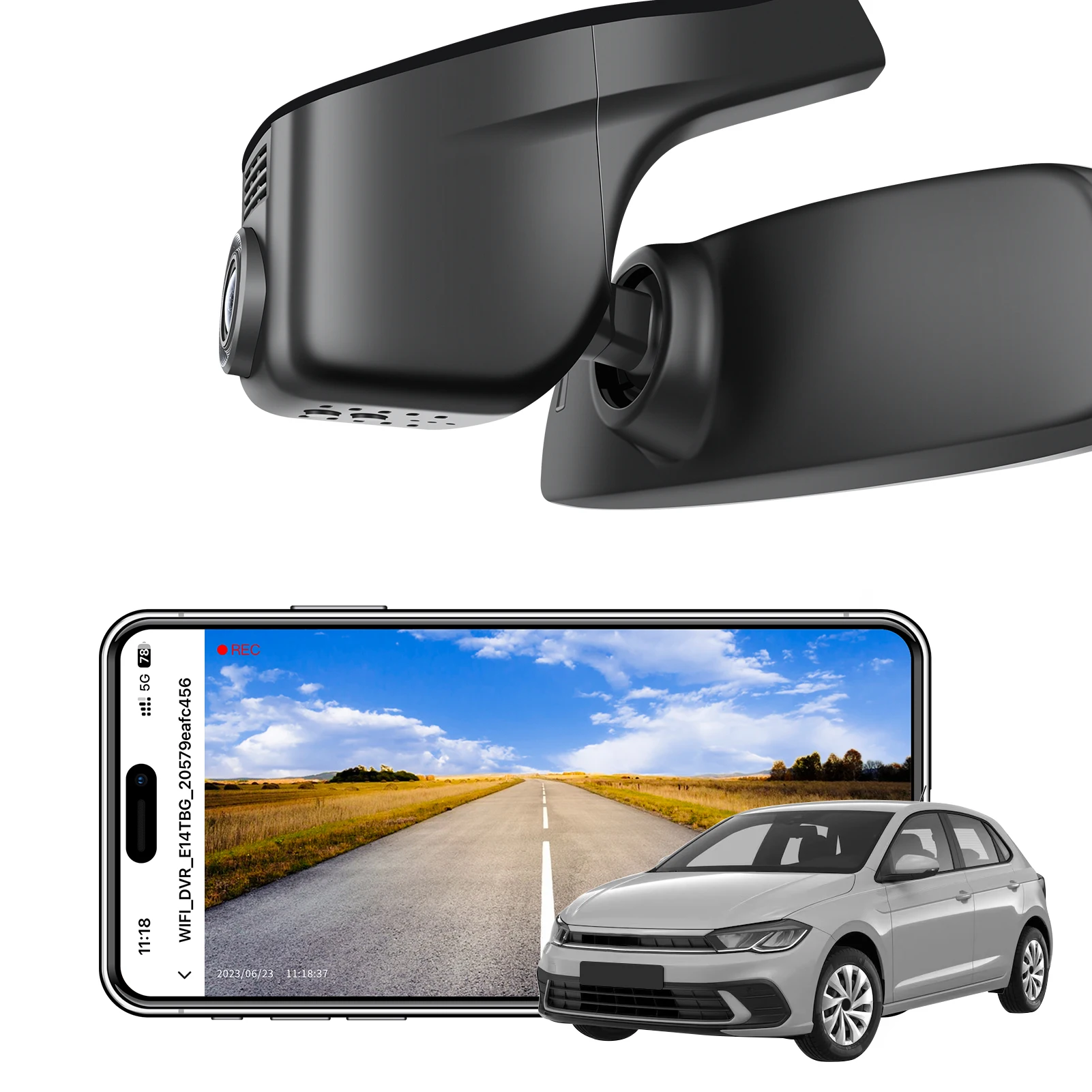 4K Dashcam voor VW Polo 2018-2024 Caddy 2016-2026 Touran 2016-2024 Auto Recorder (Model A) GPS WiFi APP Nachtzicht Dashcam