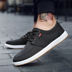 New Men Canvas Shoes Fashion Breathable Casual Shoes for Men comfortable Men Driving Shoes Lace Up Sneakers zapatillas de hombre