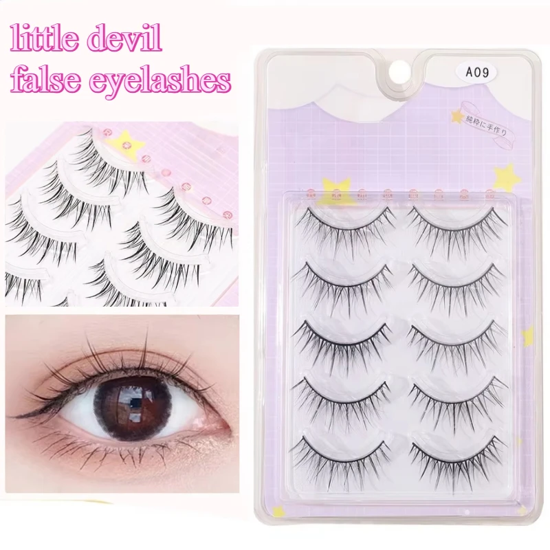 

5 Pairs Little Devil False Eyelashes Natural Manga Fairy Fake Eyelash Comfortable Individual Lashes Cosplay DIY Eye Makeup