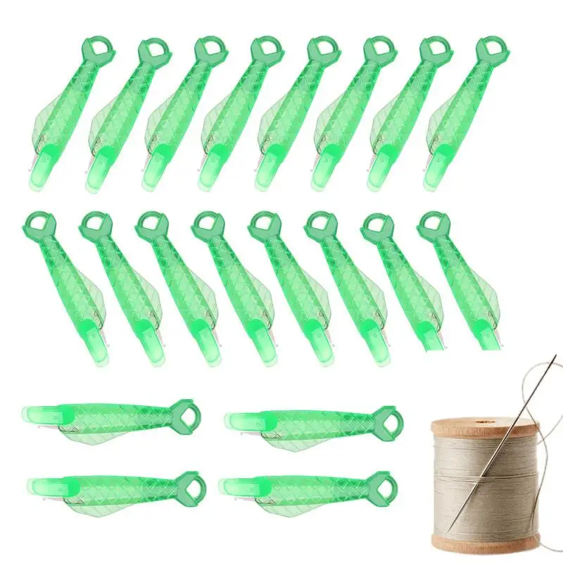 20Pcs/set Fish Mouth Embroidery Threader Quick Automatic Needle Inserter Handmade Sewing Craft Needle Threader Tool