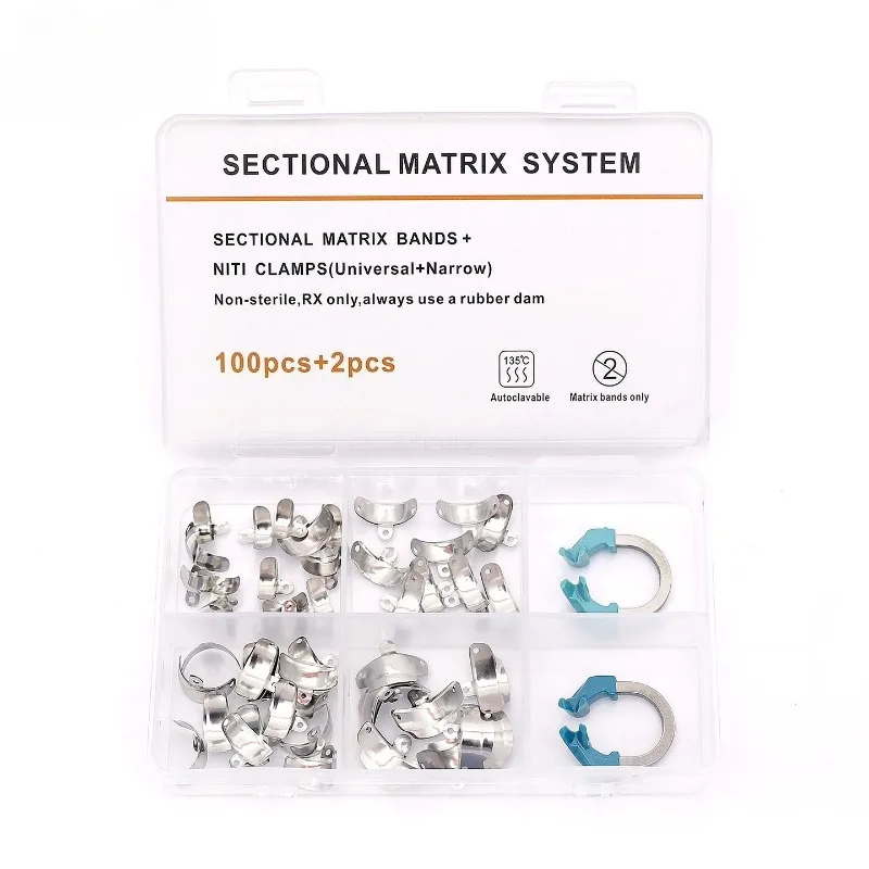 

Laboratory Nickel-titanium Molding Sheet Clip M4 Tooth-shaped Bean Molding Sheet Suit2ring2+100pcs Matrix