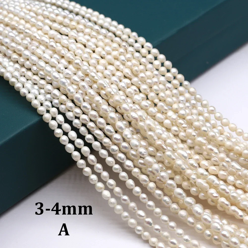 Natural Freshwater Pearls Beading 3-4mm A Small Round Pearls Spacer Beads for Jewelry Making DIY Necklace Bracelet Accessories