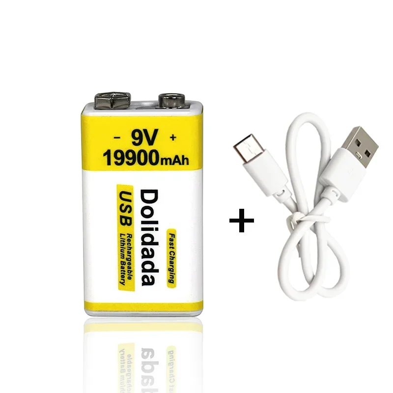 100%New Original 2024 Best-selling 9V 19900mAh+USB Fast Charging Line LI-ION Rechargeable Battery for Electric Fan Flashlight