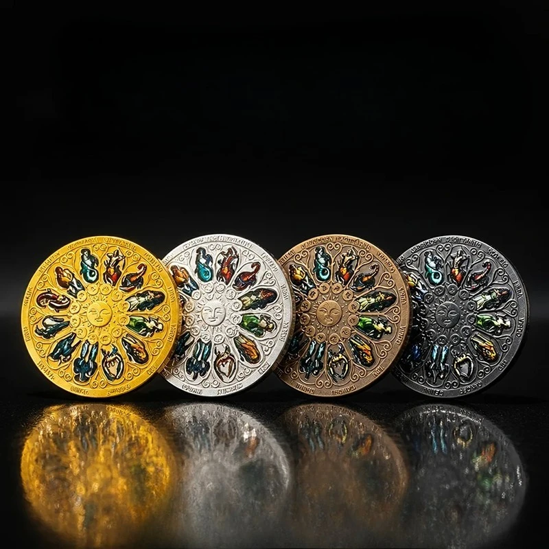 Twelve Constellations Sun Commemorative Coin Souvenir Lucky Goddess Coin Collection
