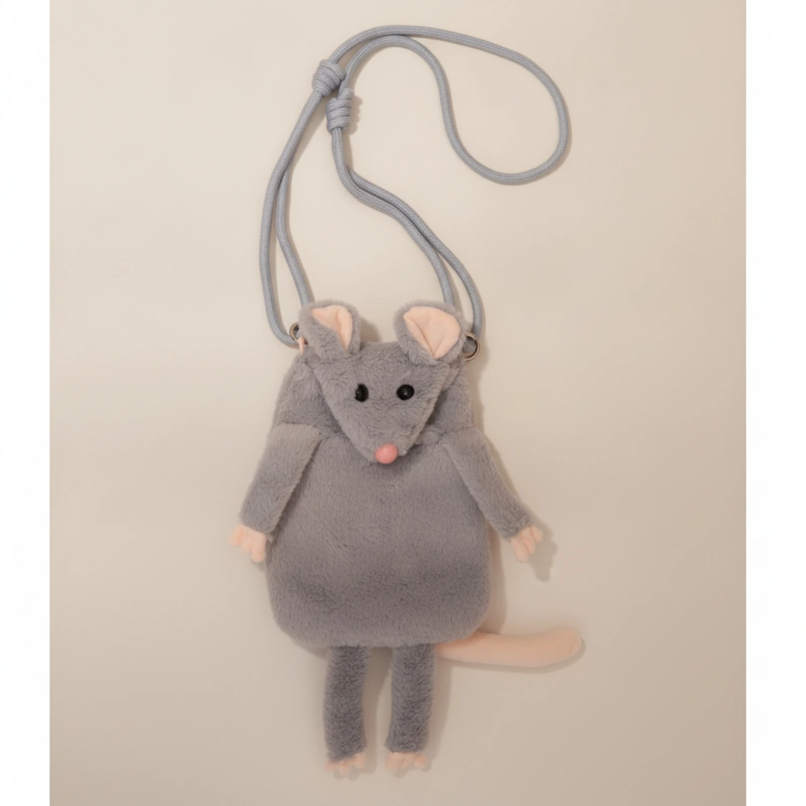 Fuzzy Crossbody Bag Cartoon Mouse Purse Fuzzy Purse Lightweight Stuffed Animal Bag with Strap Skin-Friendly for Girls