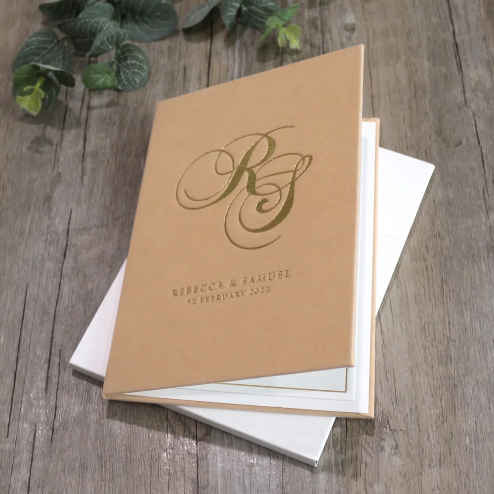 100Pcs Personalized Luxury Wedding Card One Color Foiling Velvet Hardcover Party Invitation With 3D Envelope RSVP Cards