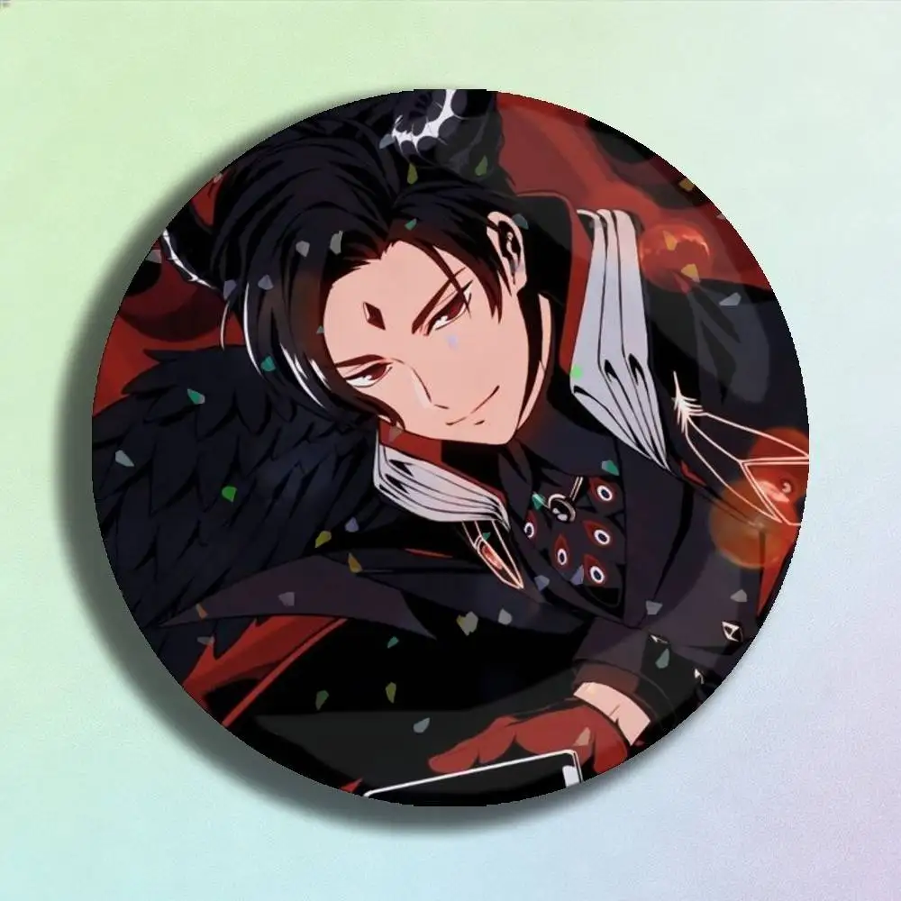 CUTE Game O-Obey Me World Lucifer Laser Badge Creative Pins Brooch for Bag Clothes Hat Decor Gifts Fans Collect