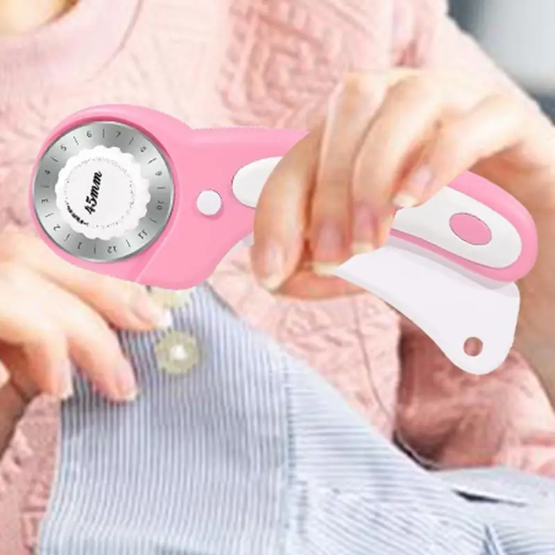 Rotary Fabric Cutter Rotary Cutters For Fabric Cutting Quick Change Cutter Safety Button For Quilting Applique Bending Seam