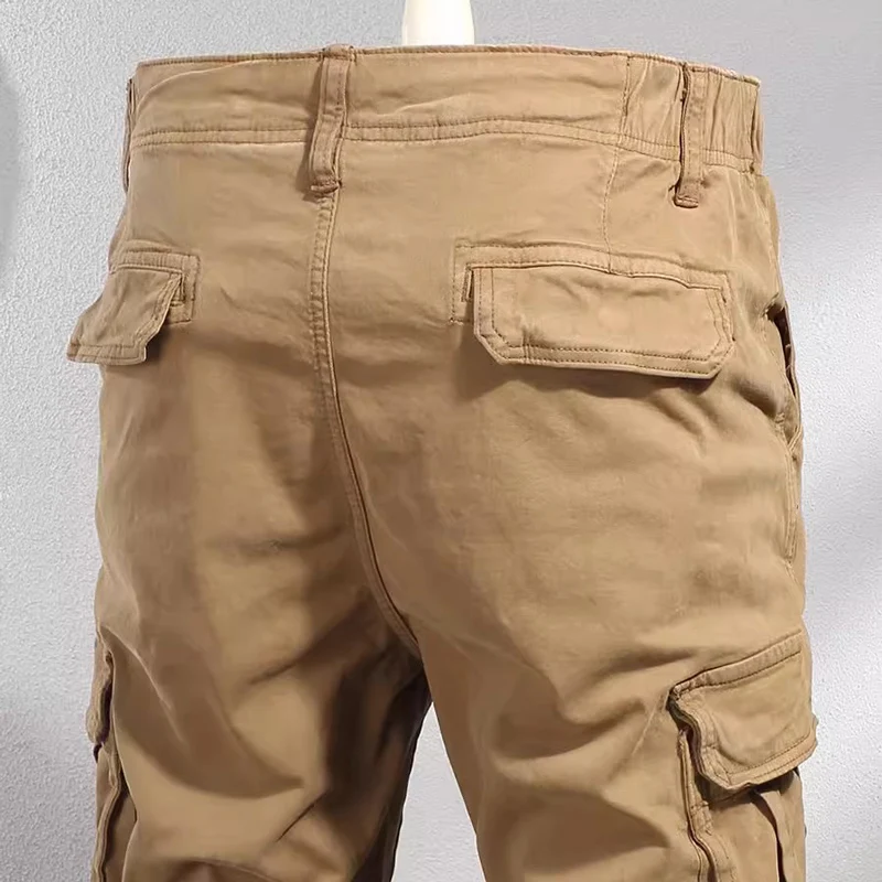 Streetwear Fashion Men Jeans Loose Fit Big Pocket Designer Casual Cargo Pants Hombre Khaki Zipper Bottom Hip Hop Joggers Men