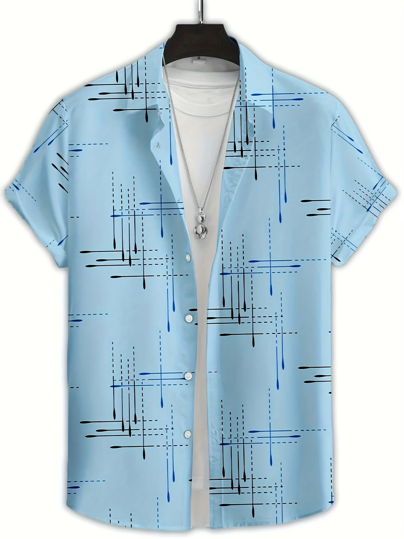 The new men's short-sleeved shirt for summer 2025 is breathable lightweight casual and fashionable with 3D printing
