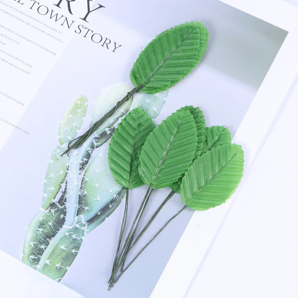 

20pcs Faux Leaves Artificial Greenery Decor For Diy Flower Arrangement Home Office Wedding Decoration Grass Green