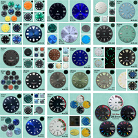 28.5mm S/S5 Logo SUB/SKX007 Dial Fit NH35/NH36/4R36 Movement Green Luminous Sunburst/Matte Arabic Watch Modification Accessories