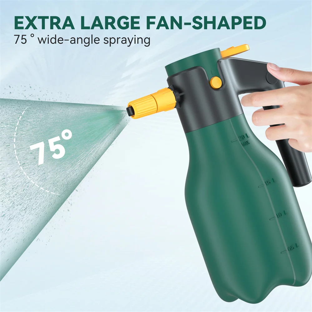 

Electric Foam Sprayer 2L Electric Car Wash Spray Bottle High-pressure Wireless Design Automatic Injection Mode Watering Can