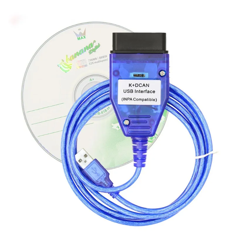 Interface USB OBD2 for BMW - INPA/Ediabas - K+DCAN Allows Full Diagnostic of BMW INPA K+CANWith FT232 K+DCAN
