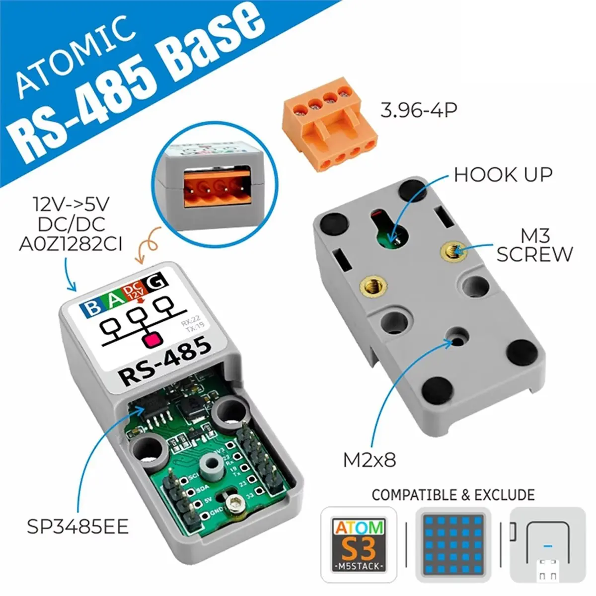 618 Mega Sale New for M5Stack ATOMIC RS485 Base TTL-RS485 Converter