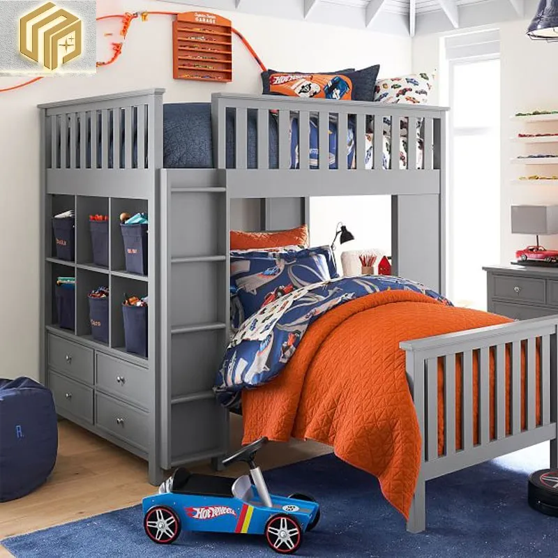 

Американская домашняя полноразмерная деревянная детская кровать с деревянной кроватью выше и ниже спальни