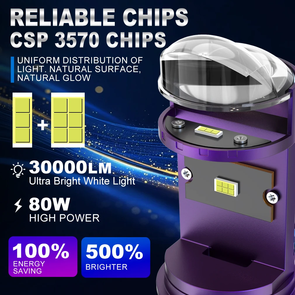 XSTORM H4 LED المصباح لمبة العارض عدسة H4 مصباح ليد 100 واط 30000LM 6500 كيلو سيارة العلوي Canbus مرحبا/منخفضة شعاع للسيارات النارية #2