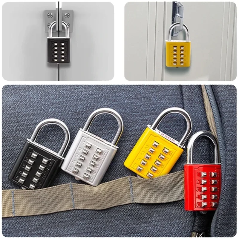 Smart Password Combination Padlock 8 Digits Luggage Anti-theft Door Lock Mini Code Padlock For Cabinet File Box