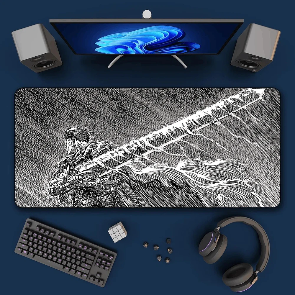 Anime Berserk Mousepad HD Printing Computer Gamers Locking Edge Antypoślizgowa podkładka pod mysz XXL90x40cm Keyboard PC Desk Pad