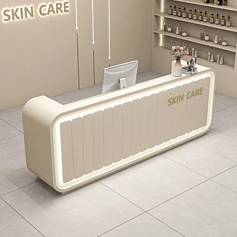 Long Organizers Reception Desks Modern Restaurant Luxury Beauty Unique Reception Desks Hotel Display Mostrador Lounge Furniture