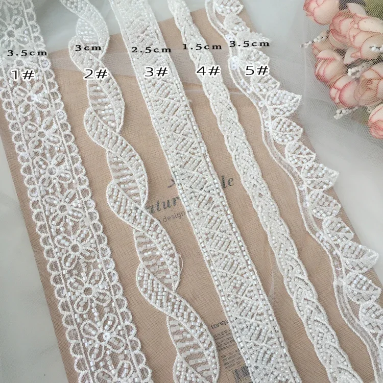 High Quality Beaded Wedding Lace Veil Hairband Skirt Doll Clothes Accessories Lace Handmade Background Decoration Accessories
