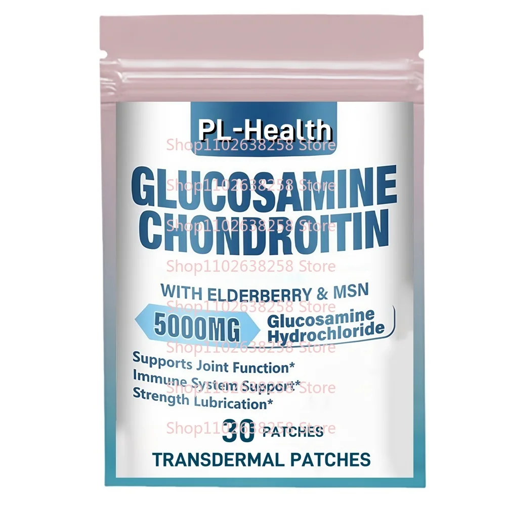 

30 Patches Glucosamine Chondroitin Transdermal Patches with MSM Elderberry for Joint Support, Flexibility, Antioxidant, Immune