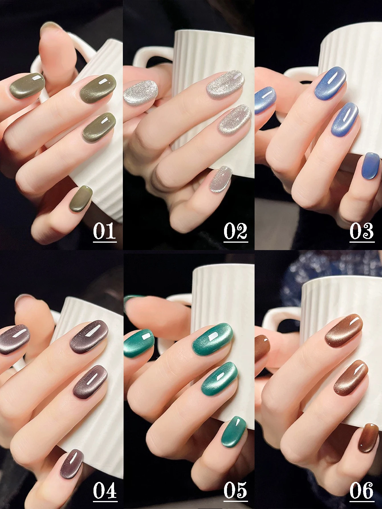 12ML 1個 秋冬 6色 マイヤールシリーズ キャラメルライトバルブ ホワイトニング キャットアイジェルネイルポリッシュ ブラウンネイル ブラックネイル