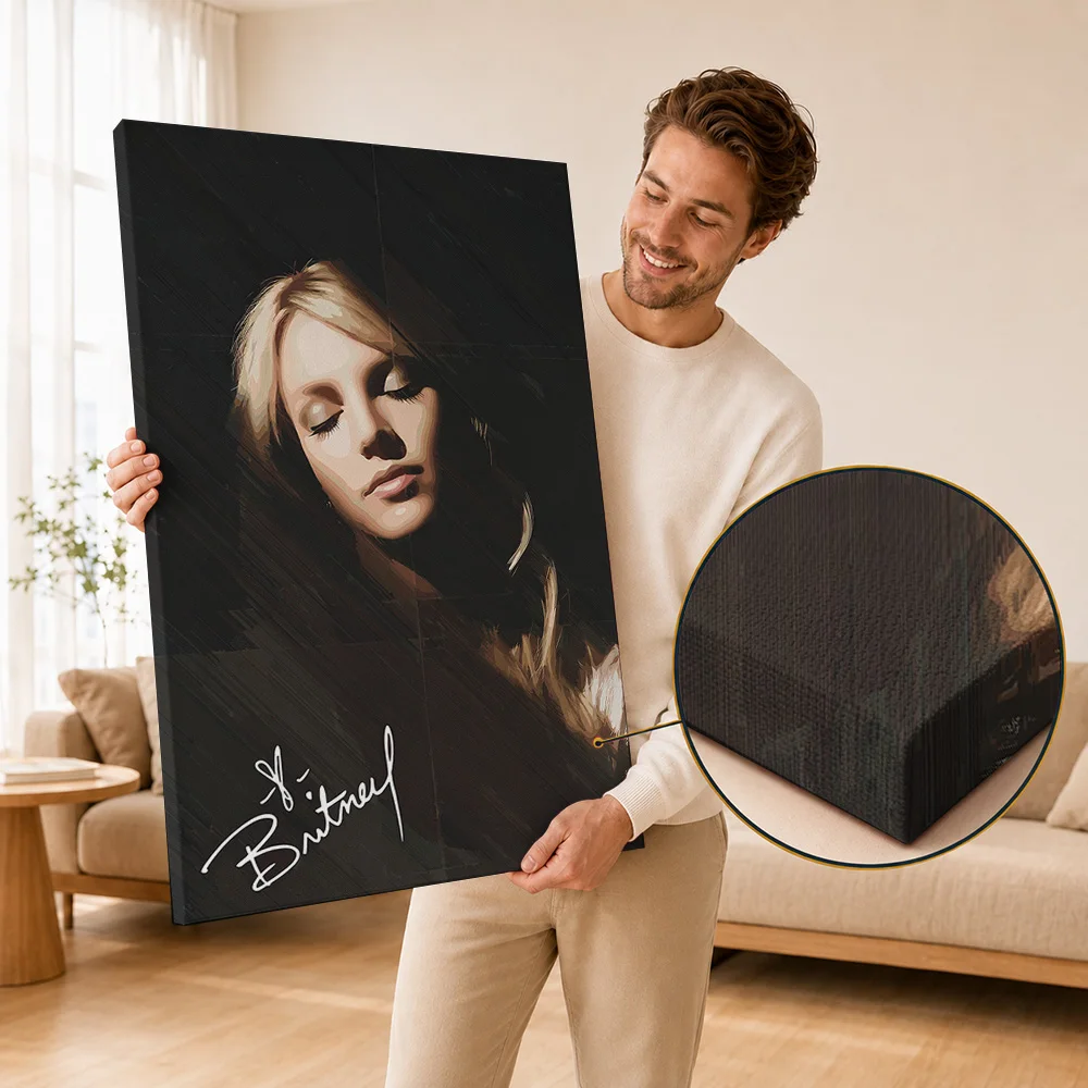 Britney Spears Canvas Painting Poster Personalized Photo Vibrant Pop Singer Style Canvas Wall Art For Bedroom Collector Gift