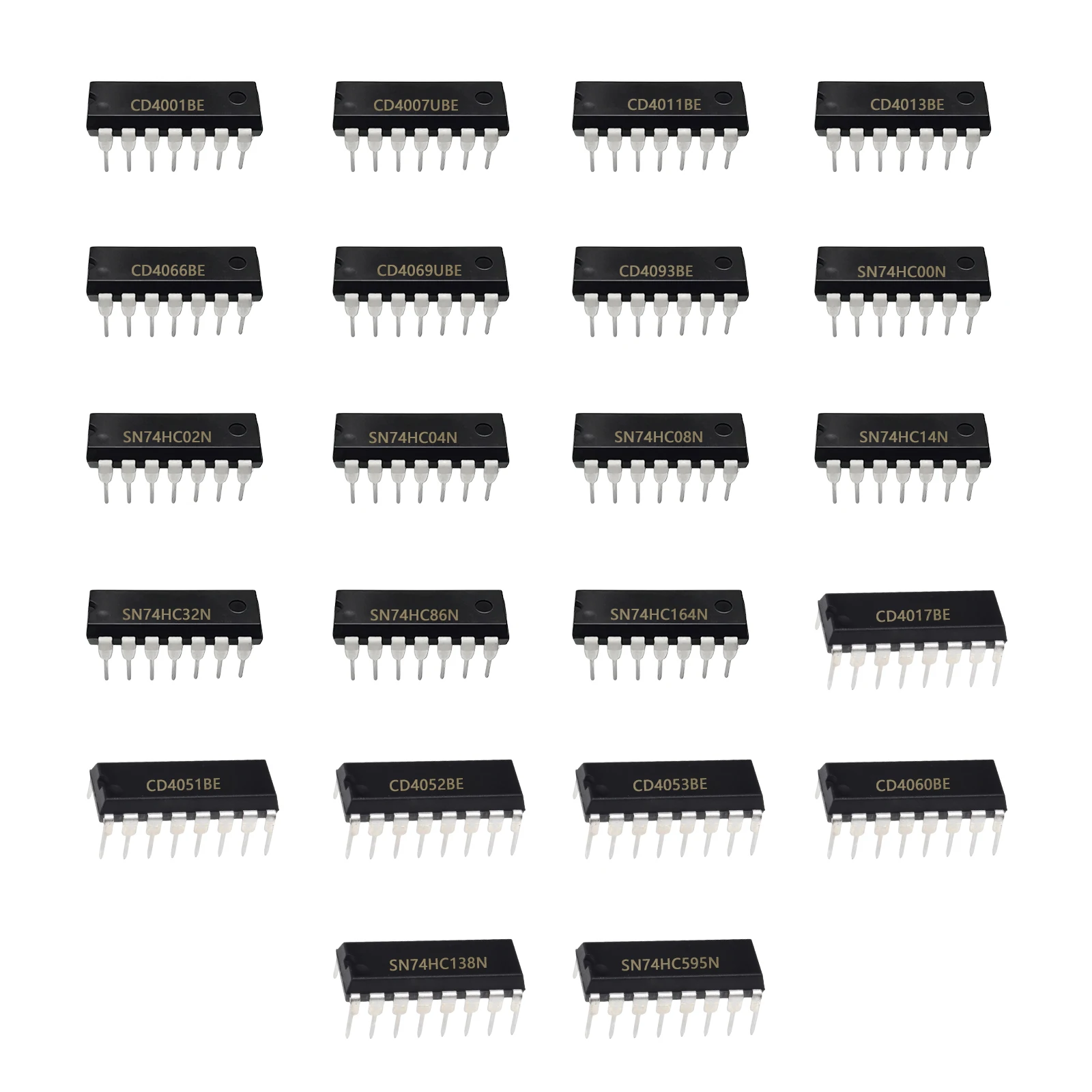 22 Values Logic IC kit CD 4001//4011/4013/4017/4051/4052/4053/4060/4069/ BE SN74HC 00N/04N/08N/14N/32N/164N/595N Total 44 Pcs
