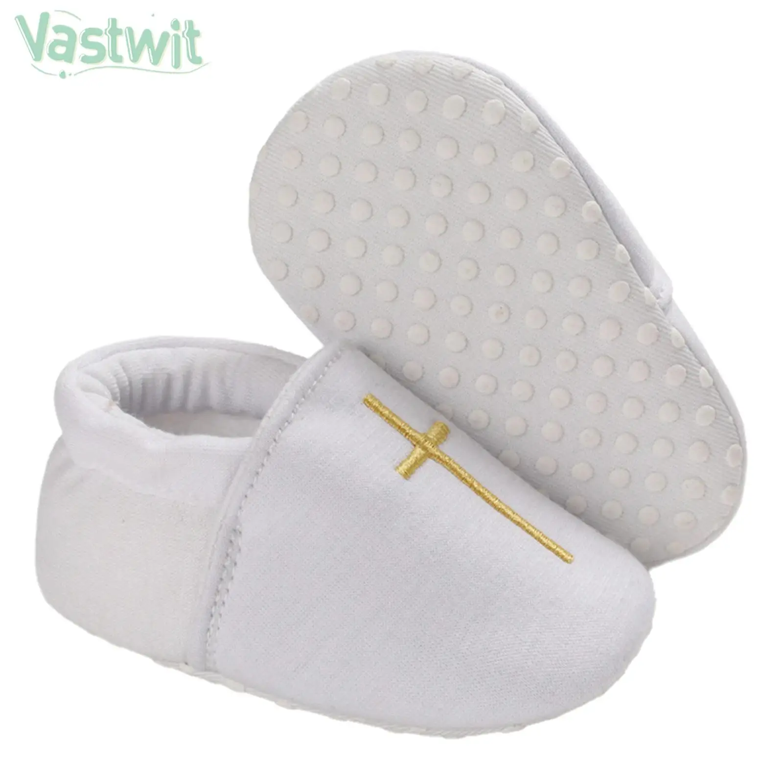 

Unisex Infant Toddler Cross Embroidery Baptism Christening Shoes Soft-Soled Sneaker for Christmas Baby Shower Church Ceremonies