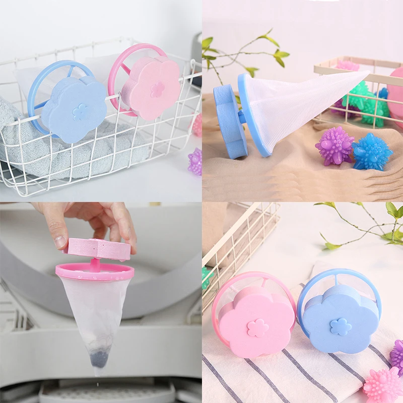 Laundry Ball Hair Remover Wheat Field Filter Cleaning Ball Cleaning Pad Washing Machine Net Filter Mesh Bag Bathroom Accessories