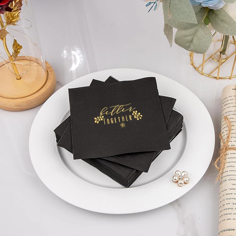 20Pcs 33×33CM 3-layer napkins gold foil wedding party niche style large event