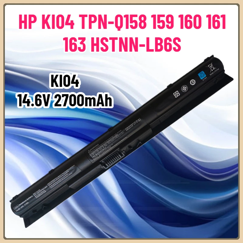 

Аккумулятор для ноутбука KI04 41 Втч, совместимый с HP KI04 TPN-Q158 159 160 161 163 HSTNN-LB6S