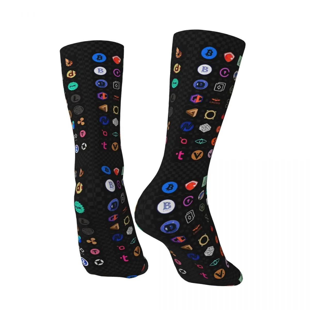 Crypto Coin Art-calcetines con cordón Kawaii para hombre y mujer, a prueba de viento, hermosos, adecuados para todas las estaciones, regalos de vestir