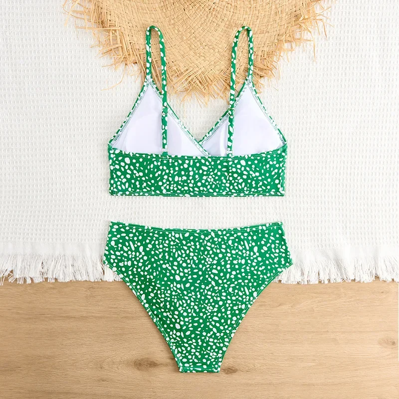 

Dot High Waist Bikinis Women 2025 Pink Blue Two Pieces Swimsuit Padded Swimwear Beach Wear Separate Bikini Set Bathing Suits